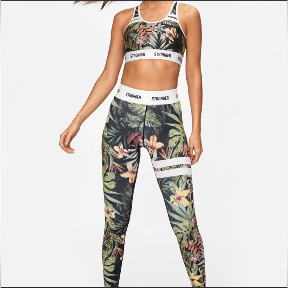 STRONGER set  Vietnam Jungle Floral Print Active
